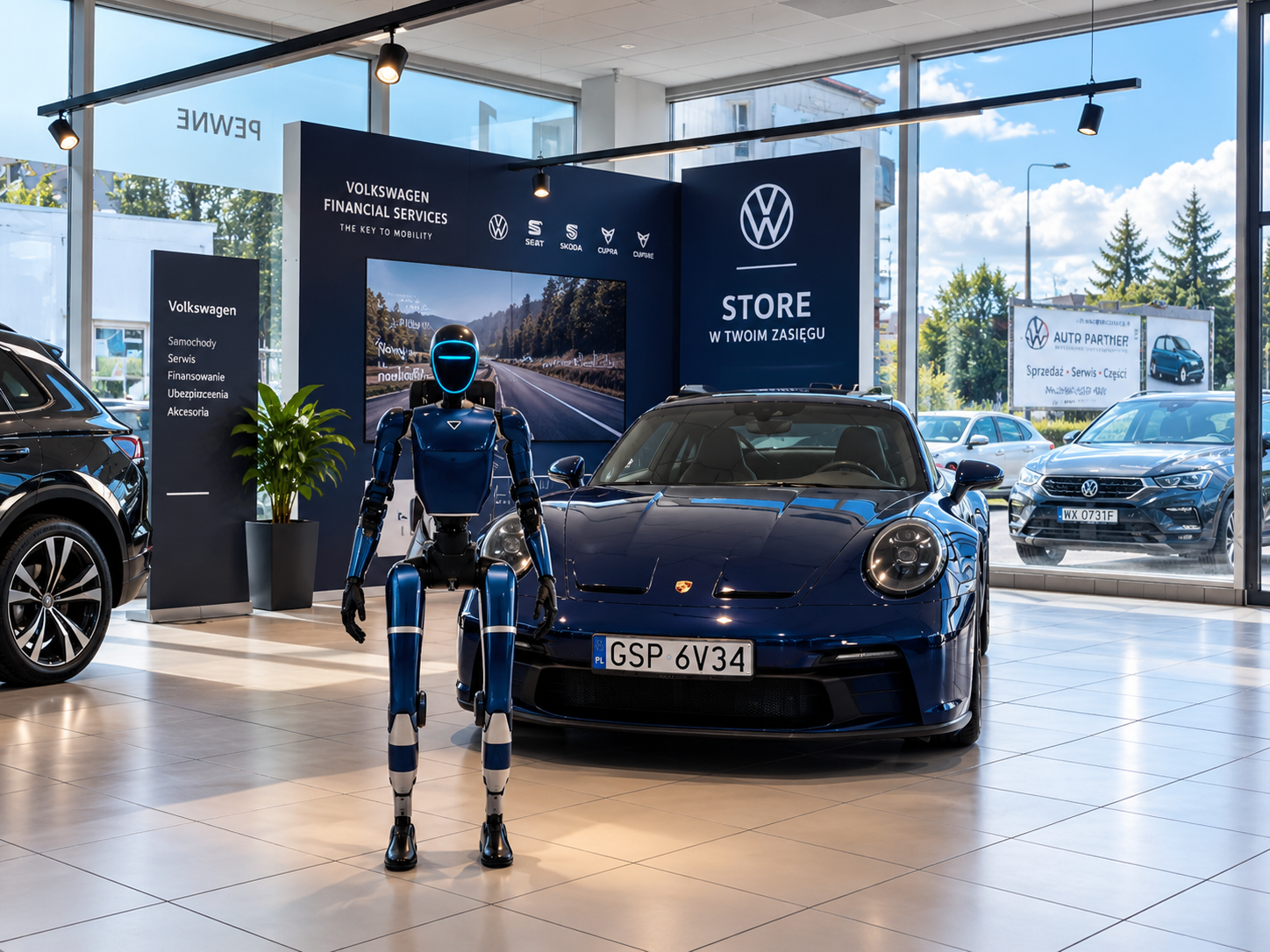 Robert w salonie Volkswagen podczas wydarzenia motoryzacyjnego